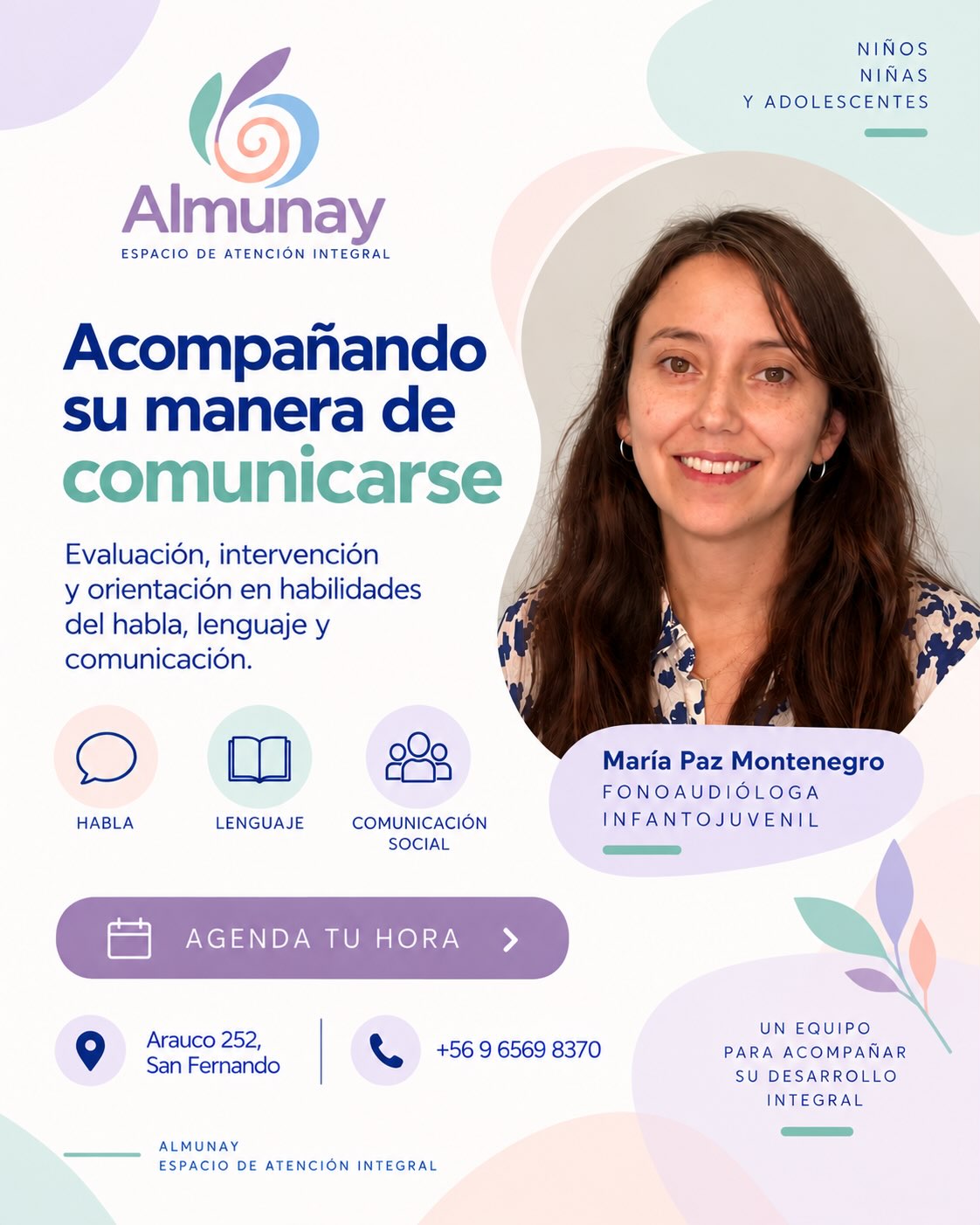 Fotografía de María Paz Montenegro en la publicación de presentación de Espacio Almunay.