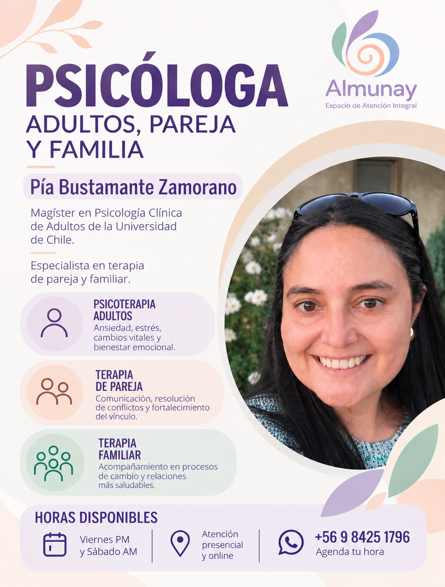 Fotografía de Pía Bustamante Zamorano en la publicación de presentación de Espacio Almunay.